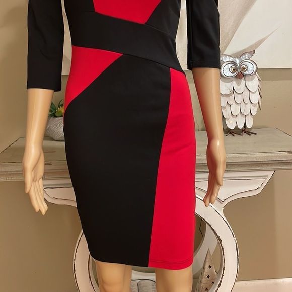 HOMEYEE color block red and black size SMALL.  Like new. - Picture 4 of 9